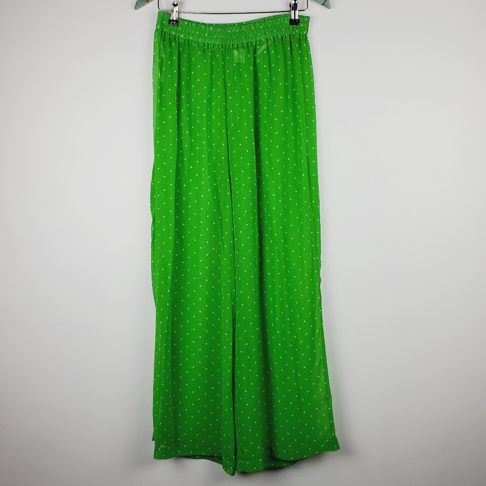 Sam & Libby Sheer Polka Dot Palazzo Pants Sz M